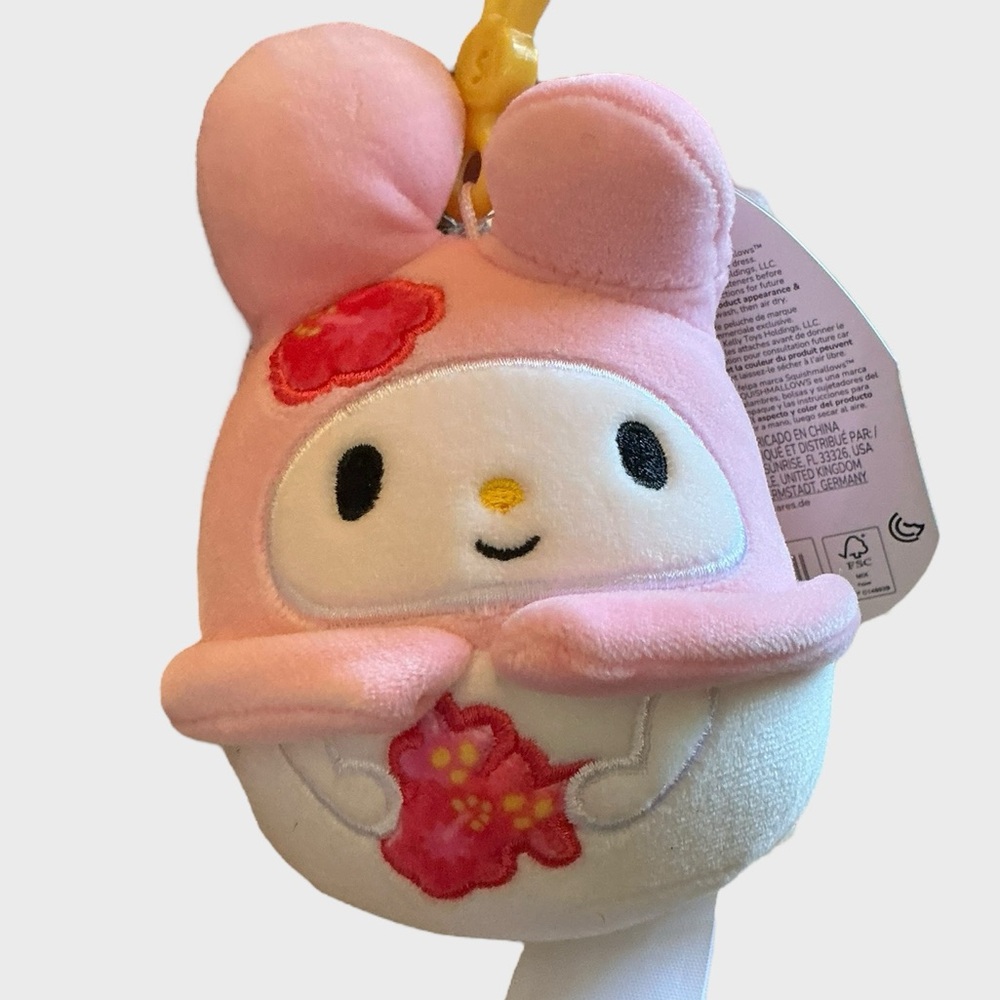 Squishmallow 3.5” Sanrio My Melody Tropical Clip Plush NWT – Cute Mini Keychain